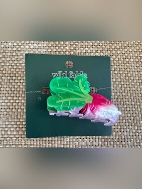 Brand New Wild Fable Green & Pink Radish Leaf Hair Clip (NWT)
